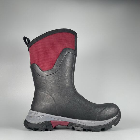 Original Muck Boot Women’s 6 Black Red Mid Waterproof Work Rain Winter Boots EUC - Picture 4 of 7